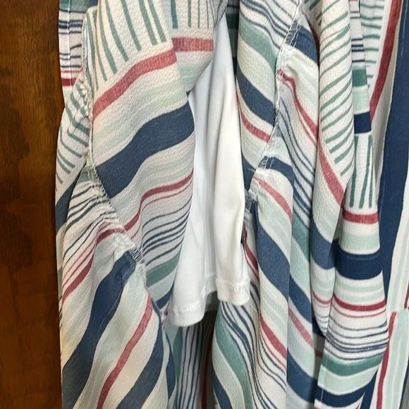 LANE BRYANT UEC Size 14/16 Striped Tiered Maxi Skirt Pull on style elastic waist - Picture 5 of 9